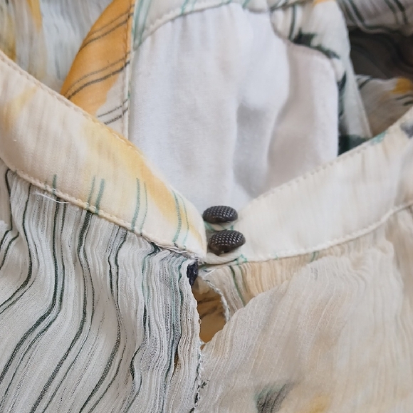 Anthropologie White and Yellow High Low Dress - Picture 9 of 10